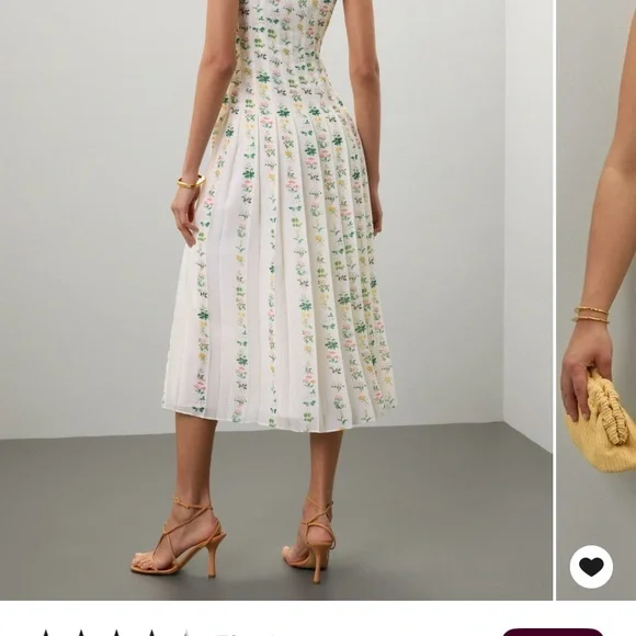 Adam Lippes Floral Pleated Midi Dress - Picture 6 of 10